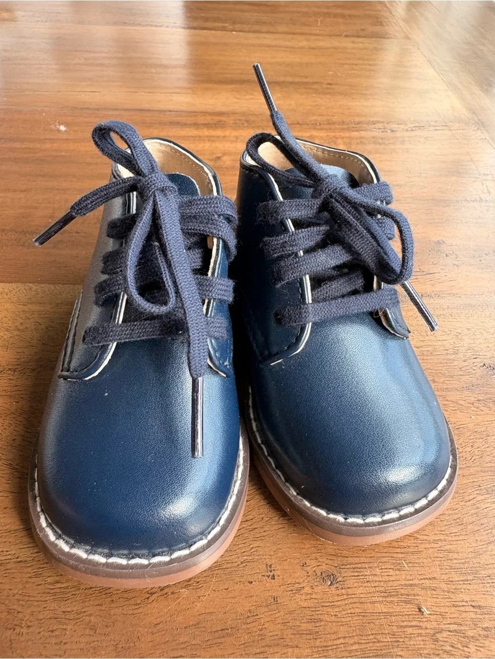 Footmates Todd Navy Leather Lace-Up Boots